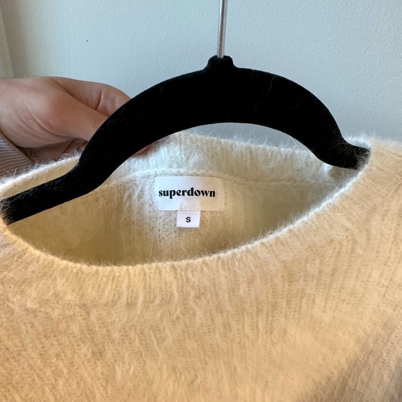 Revolve Superdown Cream Jesse Fuzzy Sweater - Picture 7 of 7